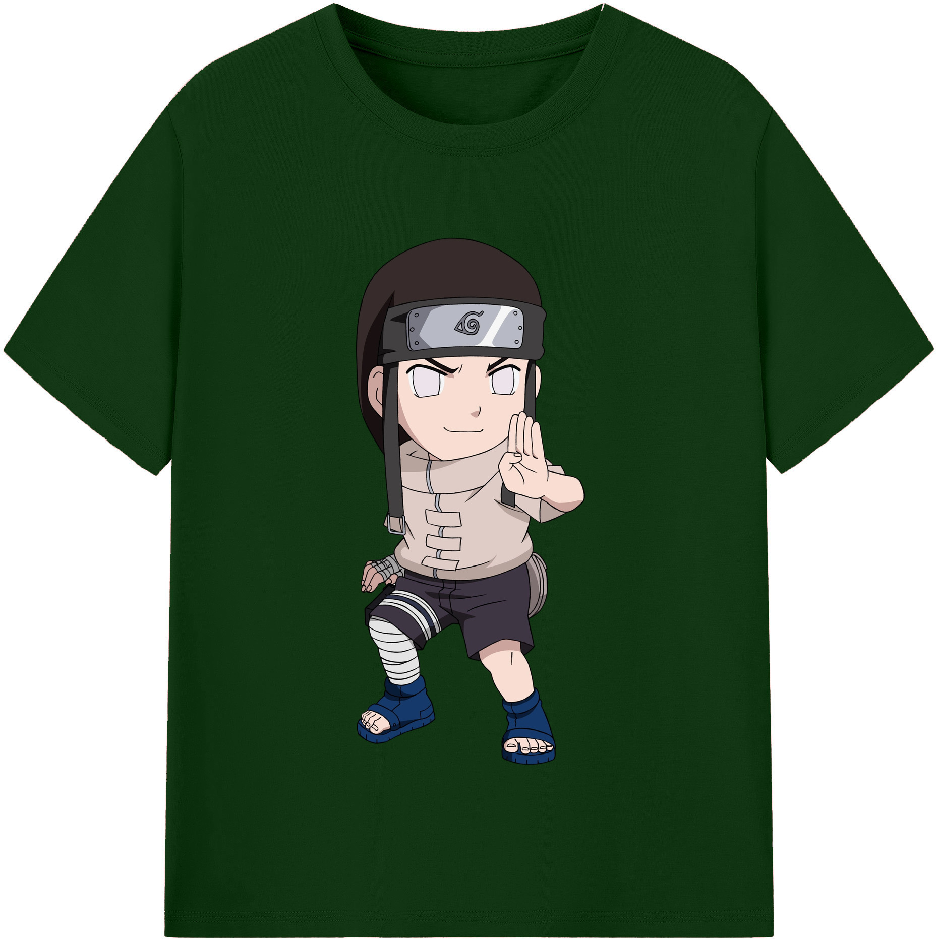 （画像用） NARUTO -ナルト- 日向ネジ Hyūga Neji 綿100％半袖Tシャツ（フロントプリント）